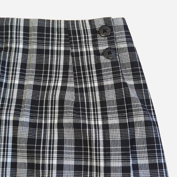 NWT Deadstock Y2K NorthCrest Plaid Skort Black White Checkered Mini Skirt l 14 - Picture 3 of 6
